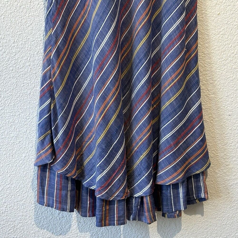 Parsley and Sage Octavia Blue Multicolor Striped Sleeveless Midi Dress Size M - Picture 9 of 10